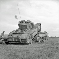 Tank unloading, believed at Fornham Park Camp. Picture from Facebook 'Old Bury St Edmunds.'