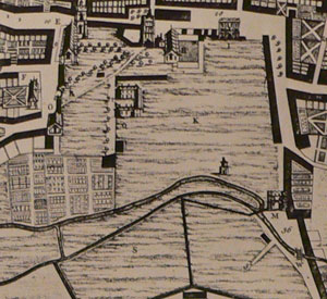 Downing's map of the Abbey Grounds when it was in private ownerships.