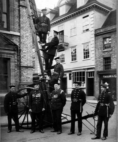 The Bury Fire Brigade early 1900s. H I Jarman picture from Nigel Bruton.