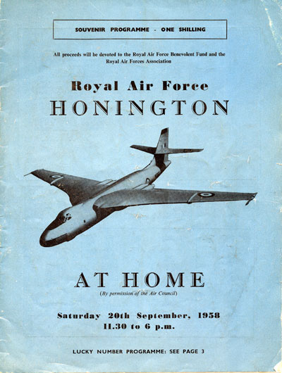 RAF Honington 'At vHOme' Airshow programme 1958